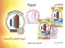 EGYPT - 2010, F.D.C. STAMPS OF WORLD STATISTICS DAY. - Brieven En Documenten