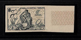 ZA0090c - AFRIQUE OCCIDENTALE Francaise - IMPERF Stamps - ANIMALS Antelope FISH - Mucche