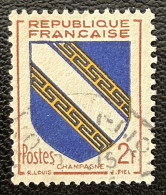 FRA0953U6 - Armoiries De Provinces (VI) - Champagne - 2 F Used Stamp - 1953 - France YT 953 - 1941-66 Escudos Y Blasones