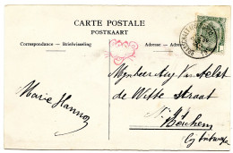 BELGIQUE -  COB 81 SIMPLE CERCLE BRASSCHAET SUR CARTE POSTALE - 1893-1907 Armarios