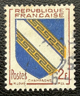 FRA0953U8 - Armoiries De Provinces (VI) - Champagne - 2 F Used Stamp - 1953 - France YT 953 - 1941-66 Escudos Y Blasones
