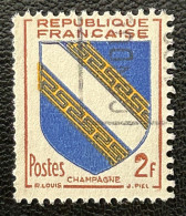 FRA0953UA - Armoiries De Provinces (VI) - Champagne - 2 F Used Stamp - 1953 - France YT 953 - 1941-66 Escudos Y Blasones