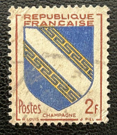 FRA0953UB - Armoiries De Provinces (VI) - Champagne - 2 F Used Stamp - 1953 - France YT 953 - 1941-66 Escudos Y Blasones