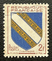 FRA0953UC - Armoiries De Provinces (VI) - Champagne - 2 F Used Stamp - 1953 - France YT 953 - 1941-66 Escudos Y Blasones