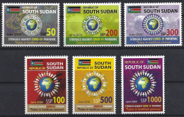 South Sudan 2020 COVID-19 Corona Pandemic Pandemie Virus 50£ 100£ 200£ 300£ 500£ 1000£ Joint Issue Mint - Zuid-Soedan