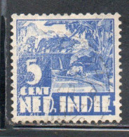 DUTCH INDIA INDIE INDE NEDERLANDS HOLLAND OLANDESE OLANDESI INDIES 1933 1937 1934 RICE FIELD SCENE 5c USED USATO - Nederlands-Indië