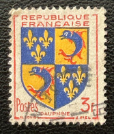 FRA0954UA - Armoiries De Provinces (VI) - Dauphiné - 3 F Used Stamp - 1953 - France YT 954 - 1941-66 Escudos Y Blasones