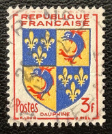 FRA0954UB - Armoiries De Provinces (VI) - Dauphiné - 3 F Used Stamp - 1953 - France YT 954 - 1941-66 Escudos Y Blasones