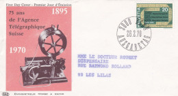 Suisse -- FDC --1970-- 75 Ans De L'Agence Télégraphique Suisse ...cachet  BERNE - FDC