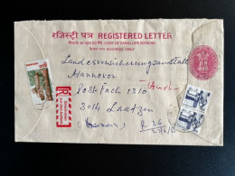 INDIA 1985 REGISTERED LETTER JULLUNDUR TO LAATZEN GERMANY 23-04-1985 - Lettres & Documents