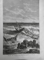 1875 BATEAU NAUFRAGE AVISO LE SOUFFLEUR BREST EPAVE DESSIN MEYER 1 JOURNAL ANCIEN - Historische Dokumente