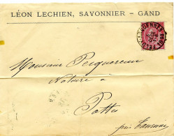 BELGIQUE -  COB 46 SIMPLE CERCLE FELUY ARQUENNES SUR LETTRE, 1893 - 1884-1891 Leopoldo II