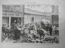 1875 PARIS GARE DE L EST VENTE OBJET PERDU OUBLIE WAGON TRAIN DESSIN KAUFFMANN 1 JOURNAL ANCIEN - Historische Dokumente