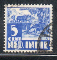 DUTCH INDIA INDIE INDE NEDERLANDS HOLLAND OLANDESE OLANDESI INDIES 1933 1937 1934 RICE FIELD SCENE 5c USED USATO - Nederlands-Indië