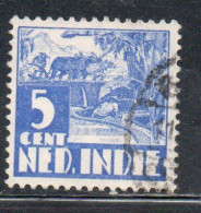 DUTCH INDIA INDIE INDE NEDERLANDS HOLLAND OLANDESE OLANDESI INDIES 1933 1937 1934 RICE FIELD SCENE 5c USED USATO - Nederlands-Indië