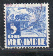 DUTCH INDIA INDIE INDE NEDERLANDS HOLLAND OLANDESE OLANDESI INDIES 1933 1937 1934 RICE FIELD SCENE 5c USED USATO - Nederlands-Indië