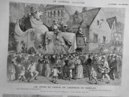 1875 CHINON FETE RABELAIS CHAR GARGANTUA 1 JOURNAL ANCIEN - Historische Dokumente