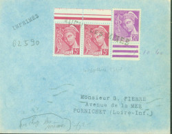 Guerre 40 Oblitération De Fortune Débâcle Cachet AUCHY LES MINES YT Mercure N°406 X2 + 410 Manuscrit 1 10 40 - Guerre De 1939-45