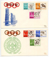 Rwanda 1968 2 FDCs Scott 266-271 19th Olympic Games In Mexico City - 1962-1969