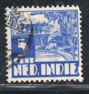 DUTCH INDIA INDIE INDE NEDERLANDS HOLLAND OLANDESE OLANDESI INDIES 1933 1937 1934 RICE FIELD SCENE 5c USED USATO - Nederlands-Indië