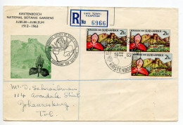 South Africa 1963 Scott 284 Registered FDC - Cape Town, Kirstenbosch National Botanic Gardens Jubilee - FDC