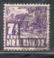 DUTCH INDIA INDIE INDE NEDERLANDS HOLLAND OLANDESE OLANDESI INDIES 1933 1937 1934 RICE FIELD SCENE 7 1/2c USED USATO - Nederlands-Indië