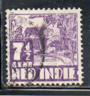 DUTCH INDIA INDIE INDE NEDERLANDS HOLLAND OLANDESE OLANDESI INDIES 1933 1937 1934 RICE FIELD SCENE 7 1/2c USED USATO - Nederlands-Indië