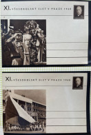 Czechoslovakia 1948 Complete Unused Picture Postal Card Set XI. Vsesokolsky Slet V Praze (16 Pieces) - Cartoline Postali