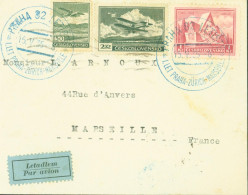 YT Ceskoslovensko Poste Aérienne N°10 12 + YT 296 Légion Cachet Praha 82 Letiste I Let Praha Zürich Marseille 15 V 35 - Corréo Aéreo