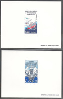 2 Epreuve De Luxe Taaf/fsat Bateau Var Polarbjorn YVT 120/121 - Imperforates, Proofs & Errors