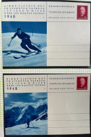 Czechoslovakia 1948 Complete Unused Picture Postal Card Set Winter Sports Games High Tatras (8 Pieces) - Cartoline Postali
