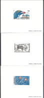 3 Epreuve De Luxe Taaf/fsat Orphiures Renne Gorfou YVT 122/123/124 - Sin Dentar, Pruebas De Impresión Y Variedades