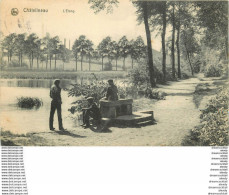 Belgique CHATELINEAU. Personnages Près De L'Etang 1909 - Châtelet