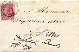 BELGIQUE -  COB 46 SIMPLE CERCLE VELAINES SUR LETTRE, 1892 - 1884-1891 Leopold II.