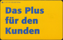 GERMANY S14/97 - Postbank - Plus - S-Series: Schalterserie Mit Fremdfirmenreklame