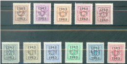 BELGIUM - 1962-1963 - MNH/** - LION HERALDIQUE -  COB PRE725-735 - Lot 25940 - 30c IS GRATIS - Typos 1951-80 (Chiffre Sur Lion)