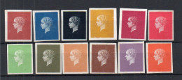 !!! ESSAIS PRINCE IMPERIAL PROJET JOUBERT 12 COULEURS SUR PAPIER GLACE, NEUFS TOUJOURS SANS GOMME - Proofs, Unissued, Experimental Vignettes