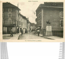 38 PONTCHARRA-SUR-BREDA. Café Et Statue Bayard Rue Docteur Charvet 1941 (timbre Manquant) - Pontcharra
