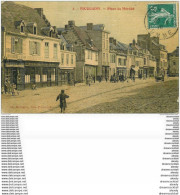 80 PICQUIGNY. Place Du Marché Tabac Epicerie. Carte Toilée 1910 - Picquigny