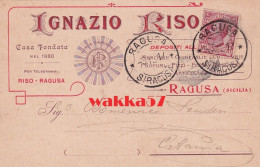 D1201 - Cartolina Con Testatina Pubblicitaria Ignazio Riso - Ragusa - Ragusa