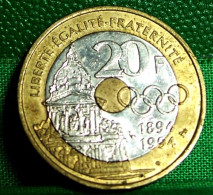 MONNAIE FRANCE 20  FRANCS 1994 PIERRE DE COUBERTIN . JEUX OLYMPIQUES - Commémoratives