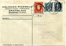 SLOVACCHIA, Slovensko, Storia Postale & Annulli - 1939 - Storia Postale