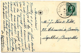 BELGIQUE - COB 194 SIMPLE CERCLE RELAIS A ETOILES BEIRVELDE SUR CARTE POSTALE, 1923 - Cachets à étoiles