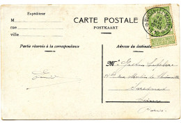 BELGIQUE - COB 83 SIMPLE CERCLE RELAIS A ETOILES MUYSEN LES MALINES SUR CARTE POSTALE, 1910 - Sternenstempel