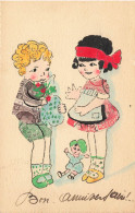 Stamps * CPA à Système De Collage De Timbres ! * Enfants Et Poupée * Amour Amoureux Garçon Fille Doll Jeu Jouet - Briefmarken (Abbildungen)