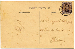 BELGIQUE - COB 136 SIMPLE CERCLE RELAIS A ETOILES RUMILLIES SUR CARTE POSTALE, 1920 - Sterstempels