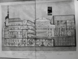 1879 THEATRE BELLECOUR LYON COUPE LONGITUDINALE ARCHITECTE CHATRON 1 JOURNAL ANCIEN - Documents Historiques