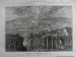 1879 VOLCAN ERUPTION ETNA  SICILE PROJECTIONS LAVE 1 JOURNAL ANCIEN - Historische Documenten