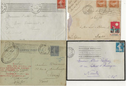 LOT DE 7 LETTRES ET ENTIERS  AFFRANCHIES TYPE SEMEUSE  +OBLITERATIONS DIVERSE - Mechanical Postmarks (Other)