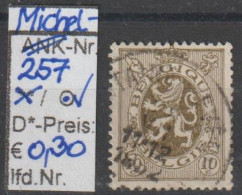 1929 - BELGIEN - FM/DM "Wappenschild" 10 C Braunoliv - O  Gestempelt - S.Scan (257o Be) - 1929-1937 Heraldic Lion